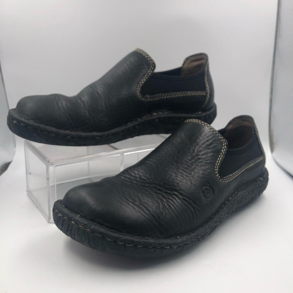 Born Black Leather Slip on Loafers w/ neoprene 7M - Picture 3 of 16